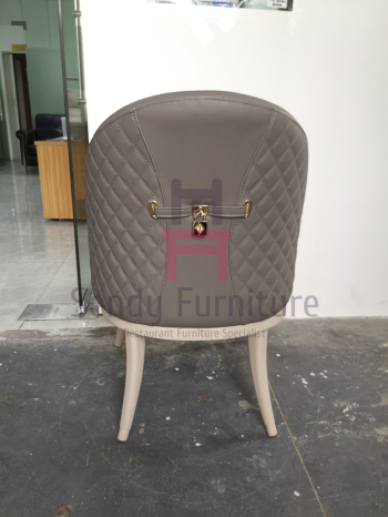 Fully Upholstered Velvet Armrest Dining Chair with Hardware Fitting