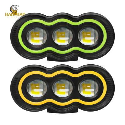 Plastic Green Yellow 3 LED Motorcycle Headlight LED Accessory Lights Motorcycle