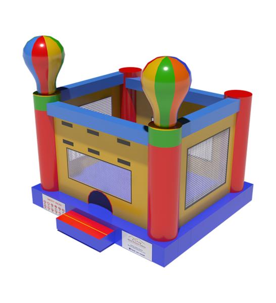 Commercial Inflatable Bounce House With Hot Air Ballon Patterns