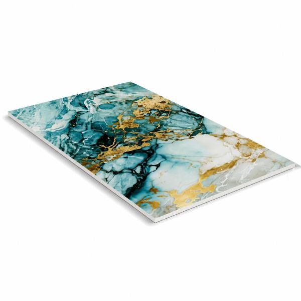 PVC Marble Sheet Wall Panels 3D UV High Gloss Stone Grain Design for Living Room Decor
