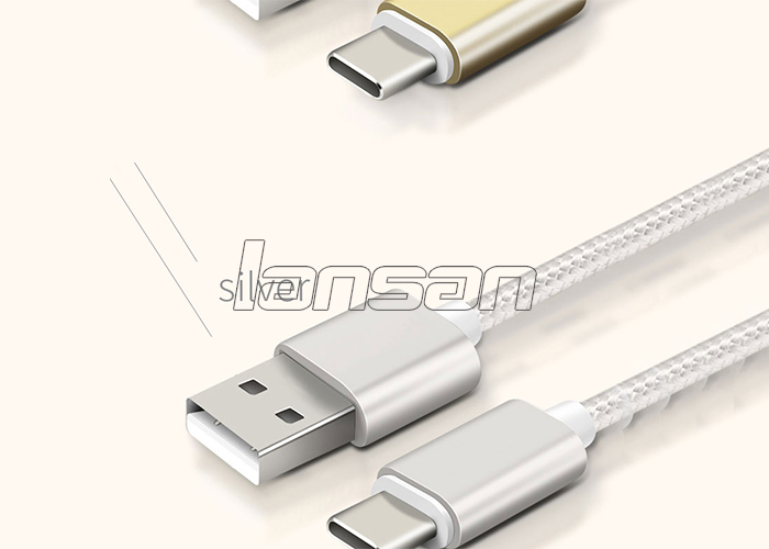 Нейлон алюминиевой фольги 2A заплел тип кабель USB c для сертификата FCC мобильного телефона
