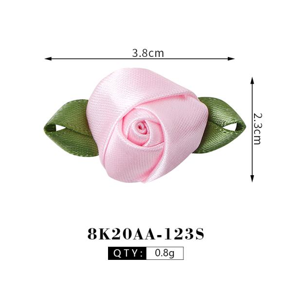 Handmade Pink Satin Ribbon Fabric Rose for Wedding Decoration by MSD Support OEM ODM