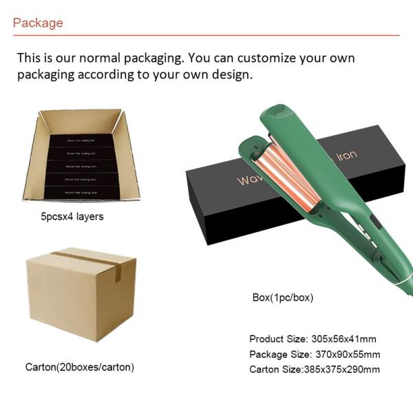 Deep Wave 54W Ceramic Hair Curler 2 Barrels Salon 2 inch ceramic flat iron