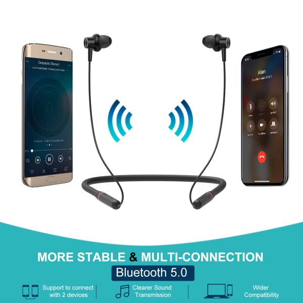 Ergonomic 3D Neckband Bluetooth Headphones Wireless Magnetic Suction Earphones DC5V