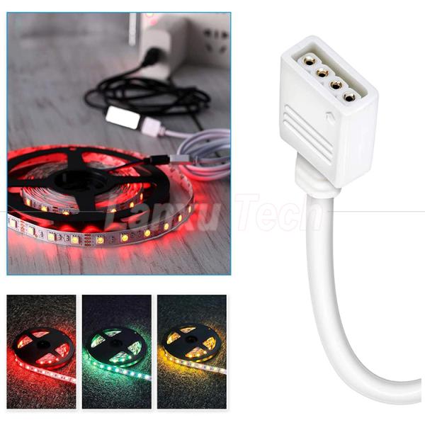 Female to Female 4 Pin RGB Plug Connector Extension Cable for 5050 3528 2835 LED Strip Light