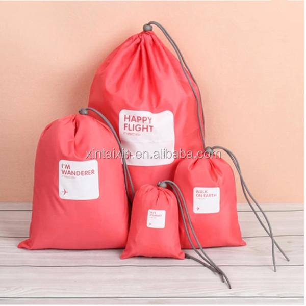 Soft Organic Cotton Drawstring Shoe Bags Small Foldable Cloth Canvas Cinch Backpack