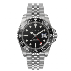 Vanguard Meridian GMT: 40mm Luxury Mechanical Steel Watch