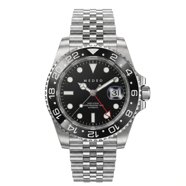 Vanguard Meridian GMT: 40mm Luxury Mechanical Steel Watch