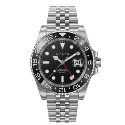 Vanguard Meridian GMT: 40mm Luxury Mechanical Steel Watch