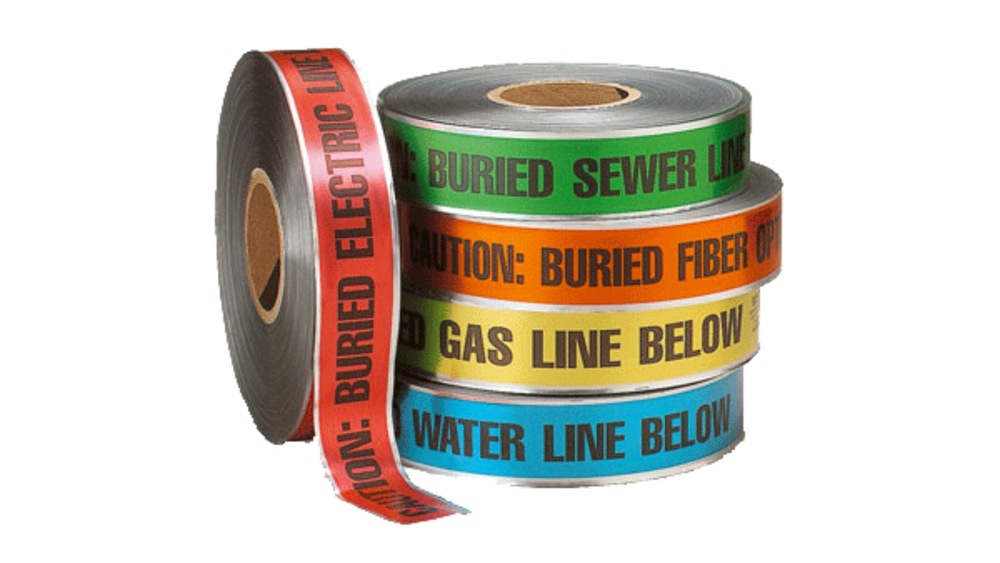 Underground Detectable Foil Warning Tape Roll PE Material For Safety Caution In Excavation Zones