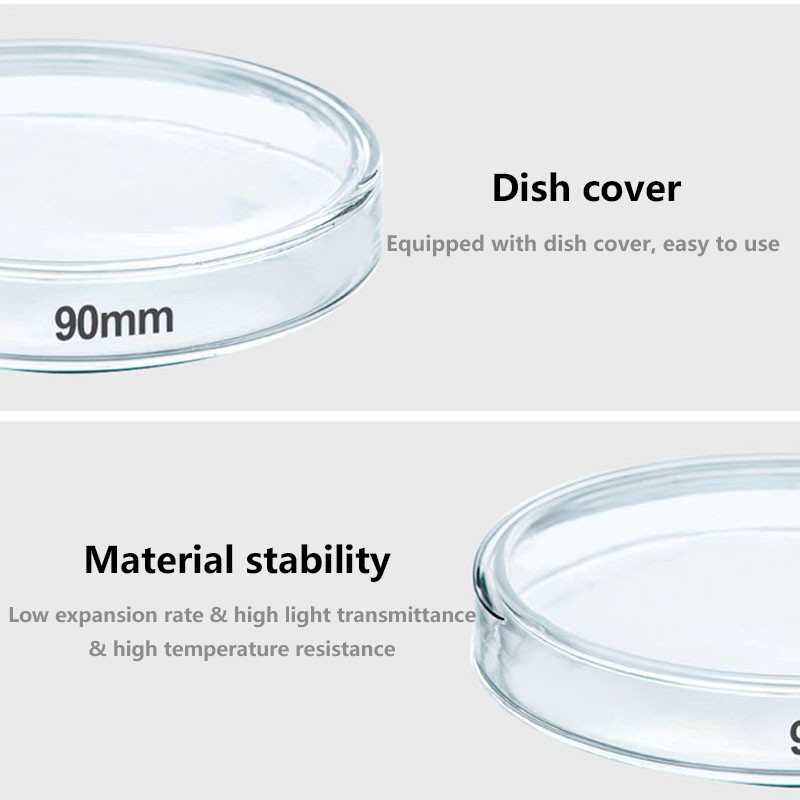 Pyrex Glass Plastic Polystyrene 90mm Petri Dishes Borosilicate Canister With Cover Fits Loosely