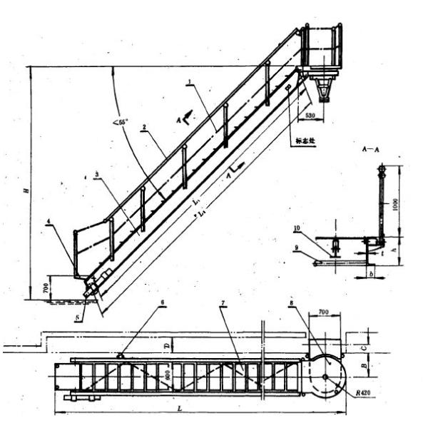 DNV BV ABS approve Marine Aluminum Accommodation Ladder For Ship