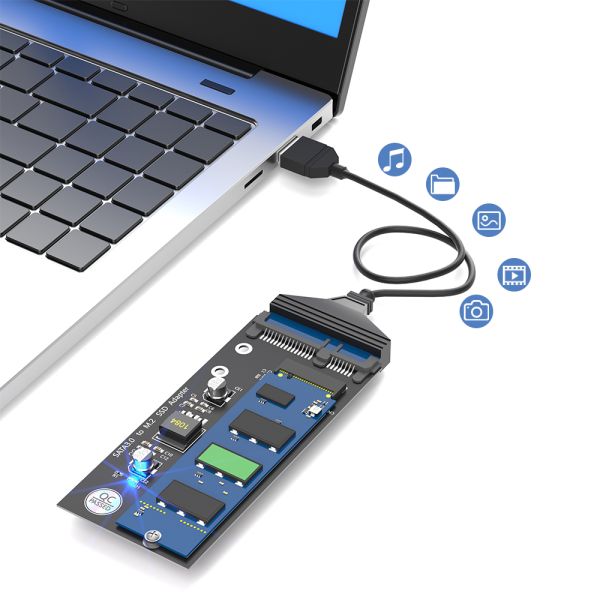 M.2 NGFF to SATA Adapter Card B Key/B & M Key SSD Converter for 2.5 Inch SATA III with 6Gbps Transfer Rate