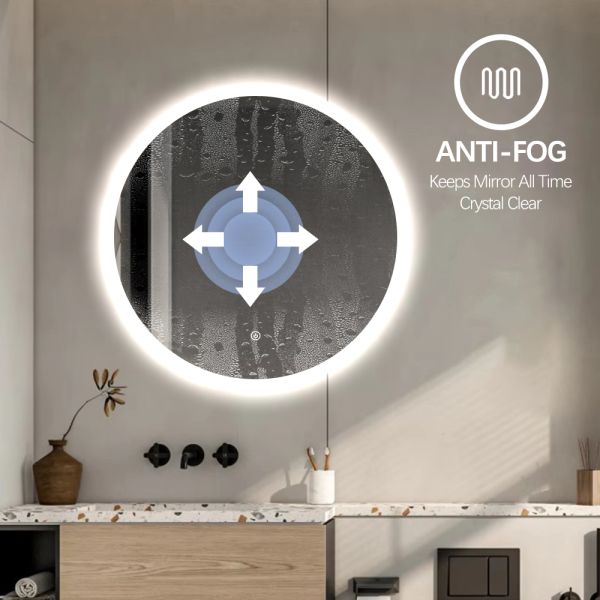 Waterproof Makeup Bathroom Mirror Explosion Proof Safety Tempered Glass Bathroom Mirror