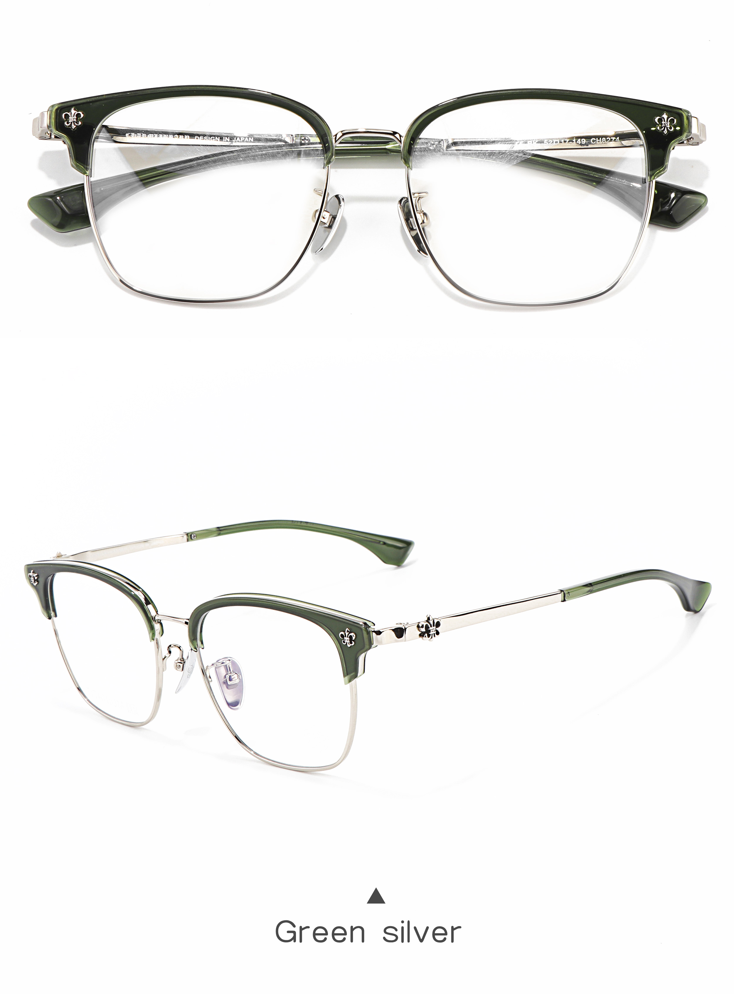 2025 New Years Titanium Acetate Lightweight Fashionable Solid Semi-Rimless Eyesight Reader Glasses Frames for Unisex All Face