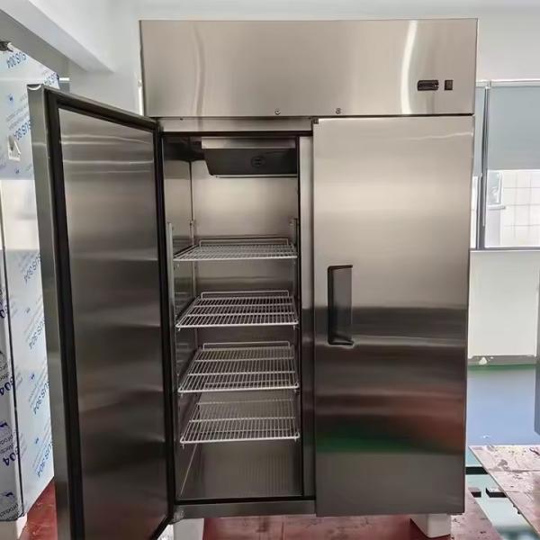 Equipo de refrigerador de cocina de restaurante comercial de acero inoxidable combinado con pantalla vertical refrigerador congelador