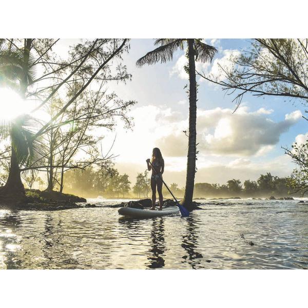 Green Striped 240L 110*32*6 Inch Womens Inflatable SUP