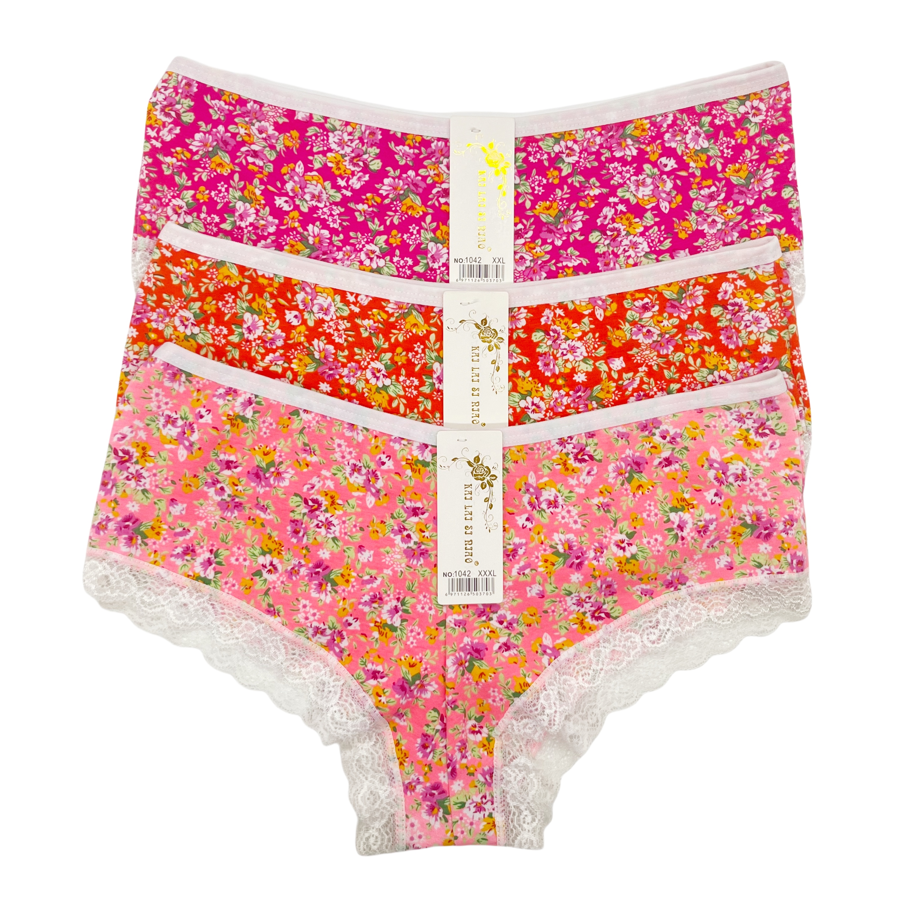 2024 New Style Women's Low Rise Lace Printing Floral Panties High Quality Ladies Brief Underwear Adult Wholesale Price