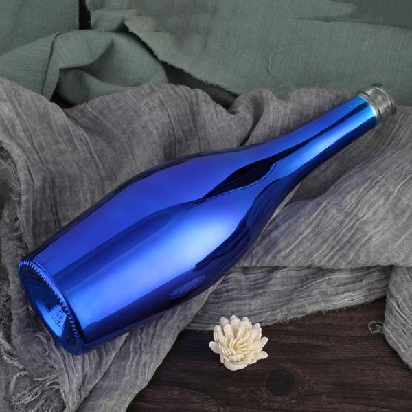 Ошейник Стеклянная бутылка для спиртных напитков Водка Джин Шампанское Ликер 750 мл Электропластированное золото