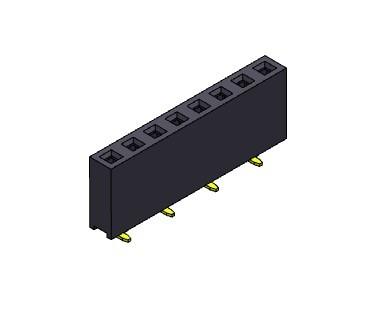 TIPO fêmea de SMT da fileira do conector 2.54mm do encabeçamento único - 1 *2 PIN To 1*40PIN H=7.50mm