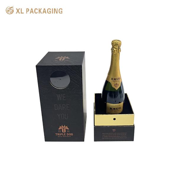  XL Packaging Custom Packaging Box Factory Empty Whisky Champagne Gift Box Custom Wine Bottle Gift Box With Lid And Base