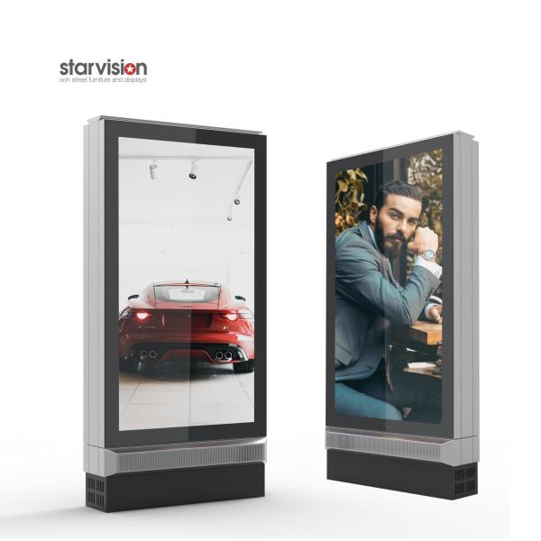 Customized 2500cd/M2 Wall Mounted Digital Signage Double Sided Lcd Display