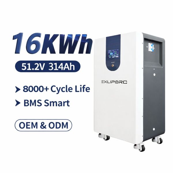 16kWh 51.2V LiFePO4 Battery Pack with Long Cycle Life for Home Solar Energy Storage