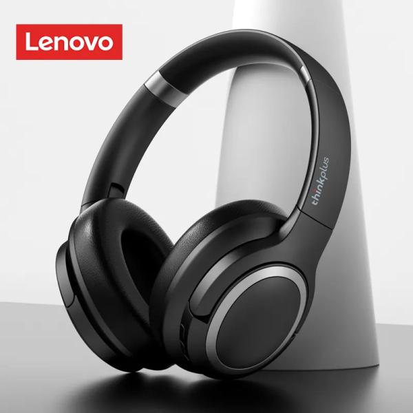 Lenovo TH40 Wired Over Ear Headphones Black Folding Stereo Headphones