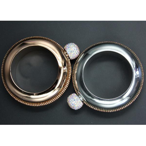 Stick Drilling Wine Pot Ladies Hip Flask Bracelet 3.5oz Round Electroplated