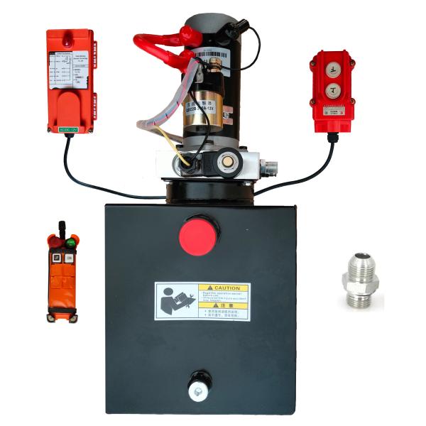 8 Quart Single Acting 12v Dc Hydraulic Power Pack For Dump Trailer Car Lifting