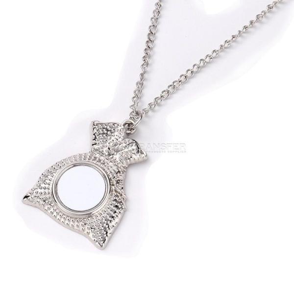 Personalized Sublimation Christmas Lucky Bag Hanging Pendant Necklace custom metal necklace