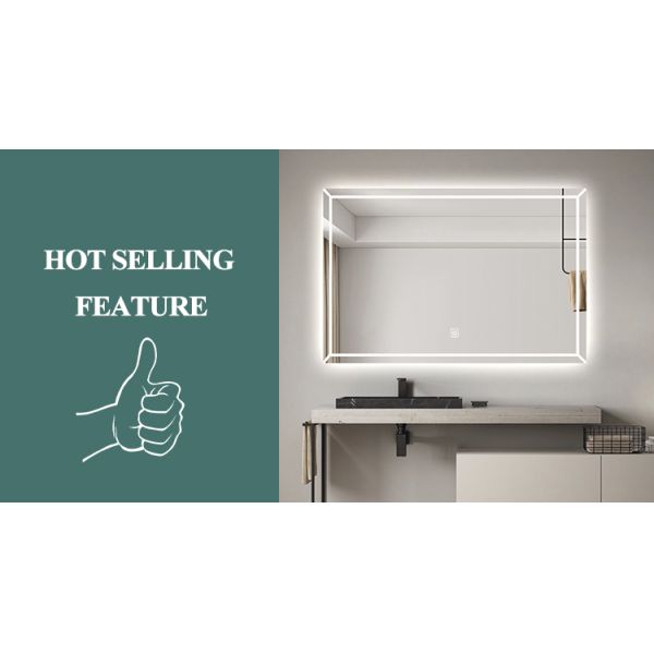 Anti Fog Hotel Mirrors Rectangle Bathroom Vanity Mirror Shatterproof