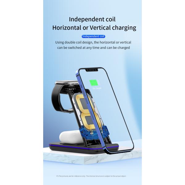 Customized Logo 15w Wireless Charging Stand , Magnetic Qi Charging Dock
