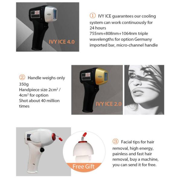 Ice Titanium 755nm 808nm 1064nm Diode Laser Hair Removal Machine For Beauty Salon