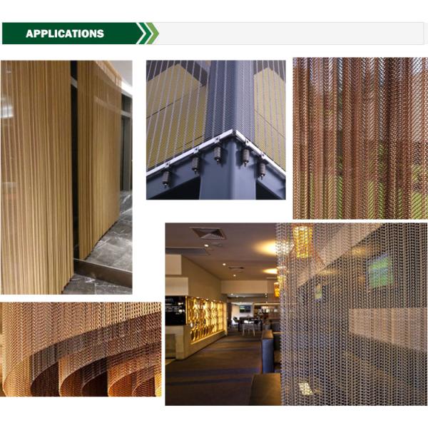 Decorative Expanded Wire Mesh Aluminum Chain Curtain / Weave Metal Fabrics