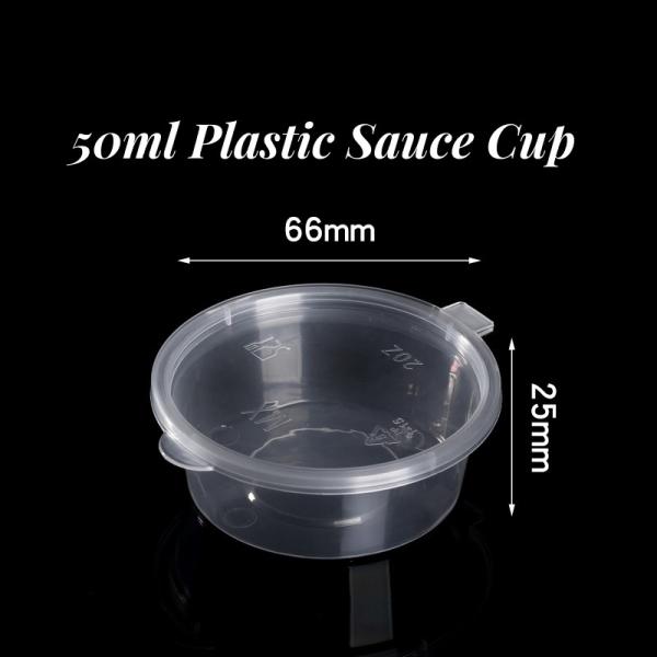 Custom Logo 35ml/50ml/75ml/100ml PP Plastic Cup Disposable Sauce Cup with Plastic Lid