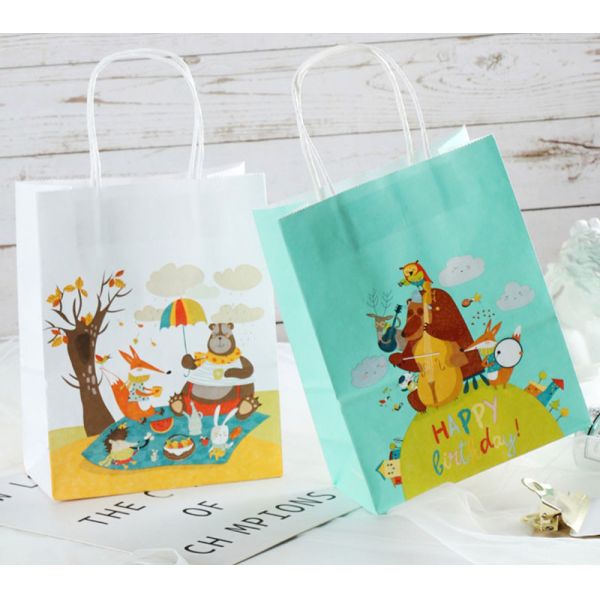Personalised Kraft Paper Printed Takeaway Bags For Restaurant Hot Food