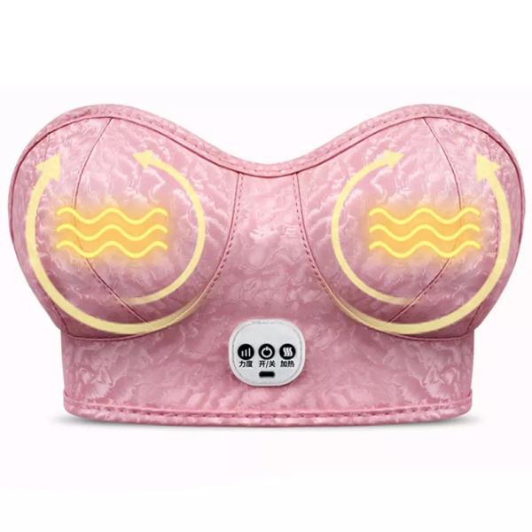 USB Electric Breast Massage Bra , ODM Electric Heated Bra PU leather material