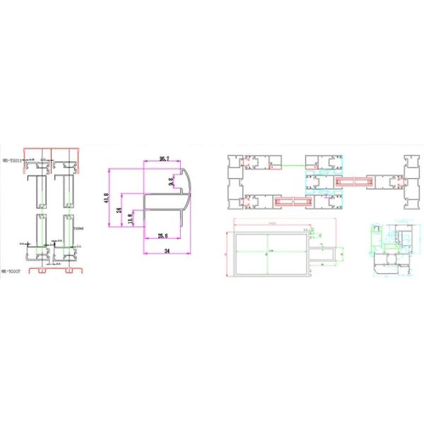 0.4mm H Channel Aluminum Extrusion For Windows Wardrobe Door