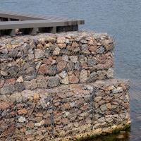En PVC revêtu 3*1*1M 8*10cm Maillage hexagonal trou galvanisé à chaud Gabion cage prix d'usine