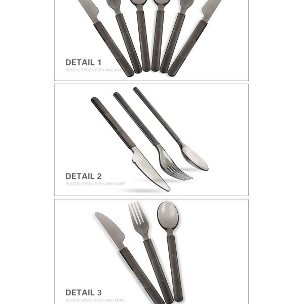 Eco-Friendly Dessert Plastic Knife Fork Spoon Ps Plastic Disposable Cutlery