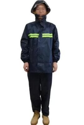 Navy Blue Safety Rain Coat Chemical Resistant Work Wear Rain Coat