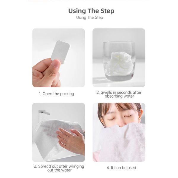 Mini Tablets Disposable Portable Face Towel Cotton Coin Tissue for Travel Camping
