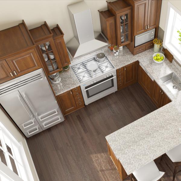 Естественное дерево Префабрикованные шкафы Кухонная раковина Шкаф Металлический Мед Дуб