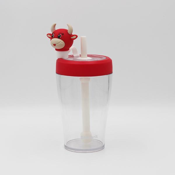 Leak Proof BPA Free Kids Plastic Water Bottle with Straw Creative Design
