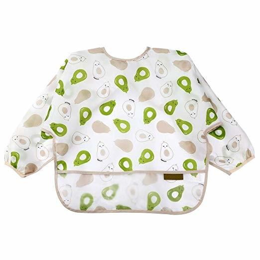 Mealtime Baby Feeding Smock Long Sleeve Bibs For Toddlers 6-36 Months