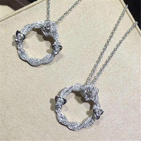 Luxury jewe factory gold diamond  Necklace 18k gold  white gold yellow gold rose gold diamond Necklace 50 cm long