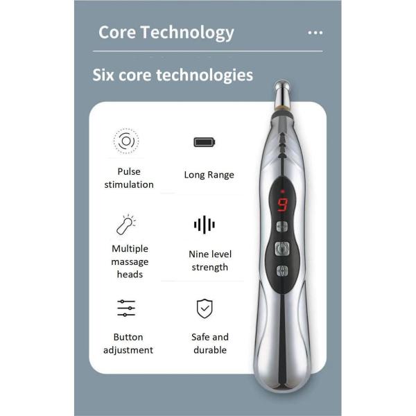 Five Head Oil Battery Model Portable USB Acupoint Massager Pen for Holistic Healing