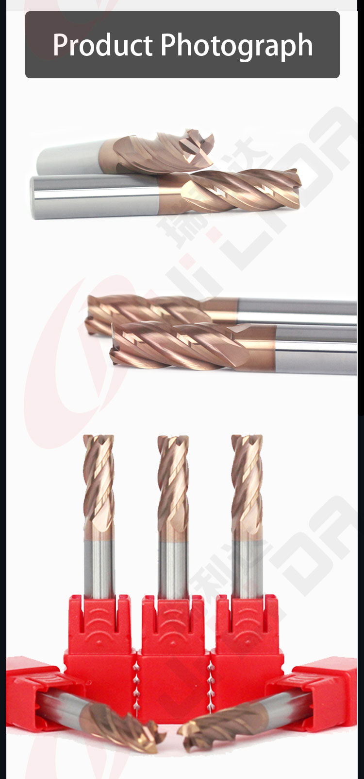 Bull Endmill 4 рифлит твердые торцевые фрезы HRC55 радиуса внешнего закругления карбида