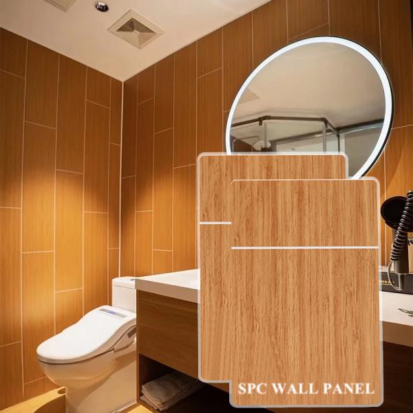 Paneles de pared SPC de diseño popular, a prueba de humedad, resistentes al desgaste, paneles de pared para baño, ecológicos, paneles decorativos de interior para hotel